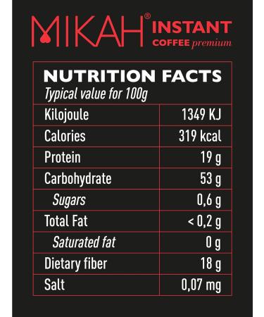  MIKAH Soluble Coffee - Instant Coffee Premium N.9 - 2 boxes of 100 g (2 x 100 g) - Buy Online on GoSupps.com