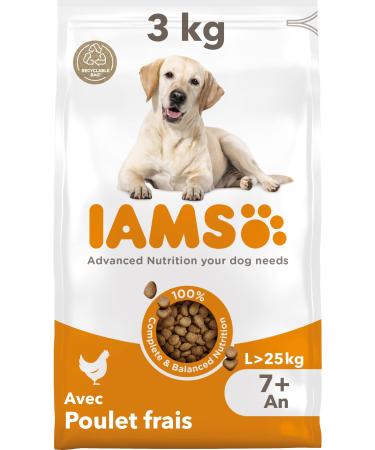IAMS Dry Dog Food for Large Breeds with Fresh Chicken, 7+ Years, 3kg