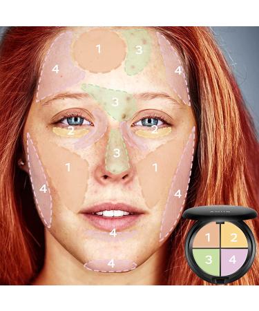 AMIIR Color Correcting Concealer Cream Palette - Full Coverage Long Lasting Face Contour Kit for Flawless Makeup - Buy Online on GoSupps.com