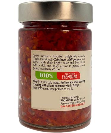 Hot Chilli Peppers Crushed 310g | Calabrian Chillies for Spicy sauce | Peccati di Calabria | Preserved in sunflower oil | Artisan Italian - Buy Online on GoSupps.com