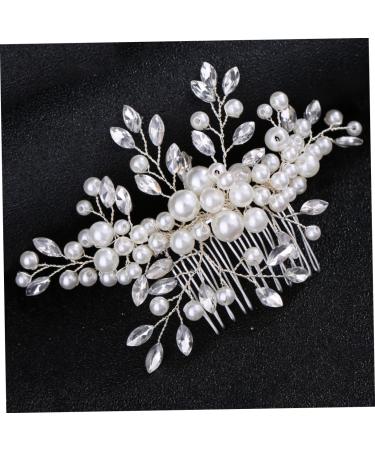 FRCOLOR 1pc Flower Crystal Ab Rhinestones Wedding Headpiece Metal Hair Claw Clips Crystal Vintage Bridal Hair Clips Silver Barrettes Hair Accessories Tiara Manual Bride Comb - Buy Online on GoSupps.com