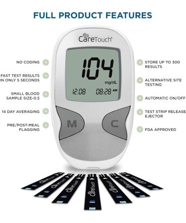Blood Glucose Monitor Kit - Glucometer + Testing Strips, Lancing Device, Lancets - Travel Case Included | Diabetic Supplies - Buy Online on GoSupps.com
