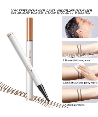 Eyebrow Pencil Kaluofan 2PCS Magic Eyebrow Pencil Eyebrow Pencil with 4 Fork Tip Waterproof Eyebrow Pencil Long-lasting Waterproof Creat Natural and Unique Makeup Look(Light Brown Dark Brown) - Buy Online on GoSupps.com