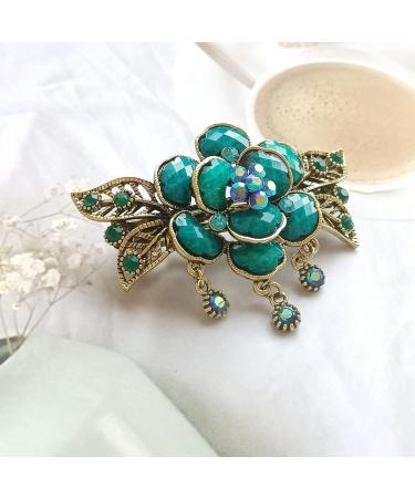 Vintage French Rhinestone Flower Butterfly Hair Clips for Women & Teens - Blue Floral Hair Accessories - Buy Online on GoSupps.com