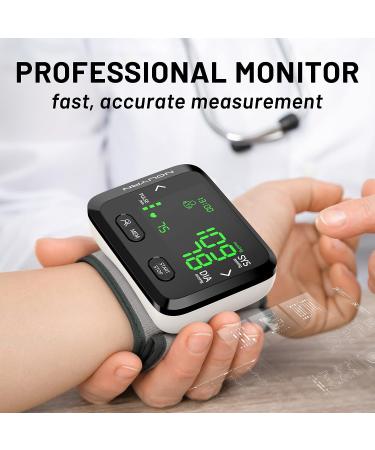 Wrist Blood Pressure Monitor with Large Backlit Display - 198 Memory Readings, Adjustable Cuff, Storage Bag - for Home Use - Black with Backlight - Buy Online on GoSupps.com