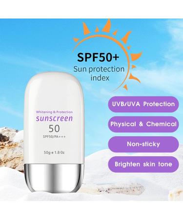 Sunscreen SPF 50+ Moisturizing Suncream SPF 50+ PA++++ Organic Sun Cream SPF 50 Face Sun Screen Long Lasting UVA/UVB Sun Protection Brightening Skin Tone Not Greasy 50g - Buy Online on GoSupps.com