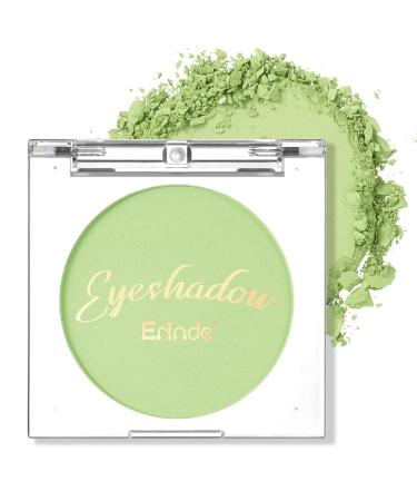 Erinde single green eyeshadow pallet nude tones green matt eyeshadow palette waterproof pressed powder eyeshadow palette high pigmented & long loading basic shade eye makeup 305 green