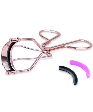 Emax Design Pain-Free Eyelash Pliers | Stainless Steel Makeup Tool with 5 Silicone Pads | Red Gold | Perfect for Curved Eyelashes - Buy Online on GoSupps.com