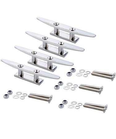 Thorn Boat Cleat Stainless Steel Low Flat Top 4" Cleats Marine Dock Base (4 PCS) - Buy Online on GoSupps.com