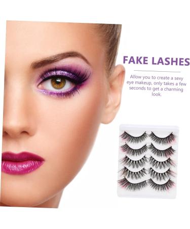 5 Pairs Colored False Eyelashes Faux Eyelashes Fake Colored Lashes Colorful Eyelashes 3d Festival Colored Lashes Faux Colored Lashes 8d Imitation Artificial Comics - Buy Online on GoSupps.com