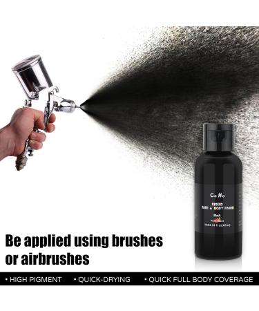 Go Ho Makeup Liquid Body Paint 2.1 oz - Black Water Based Face & Body Paint for Special FX, Cosplay, Halloween - Buy Online on GoSupps.com