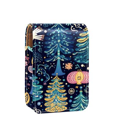 Travel Lipstick Organizer Case Lipstick Case Portable Makeup Bag With Mirror Candy Decorative Cartoon Snowflakes Z704g7fsdq