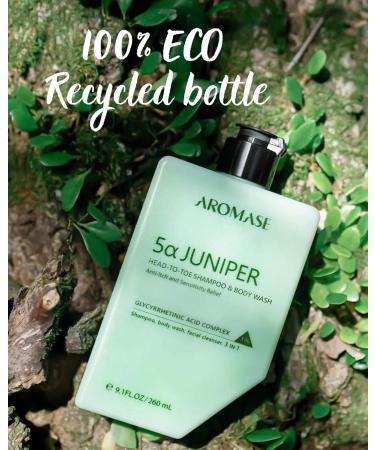 Aromase 5 Juniper All-in-One Shampoo & Body Wash | SLS-Free Shower Gel for Face Scalp Hair & Body | Ideal for Gym & Travel - Buy Online on GoSupps.com