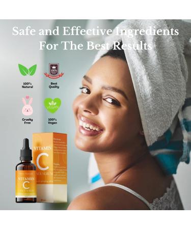 Pure Vitamin C Facial Serum - Anti-Aging Hydrating Dark Spot Reducer Fine Lines & Wrinkles Treatment for Glowing Skin - Buy Online on GoSupps.com