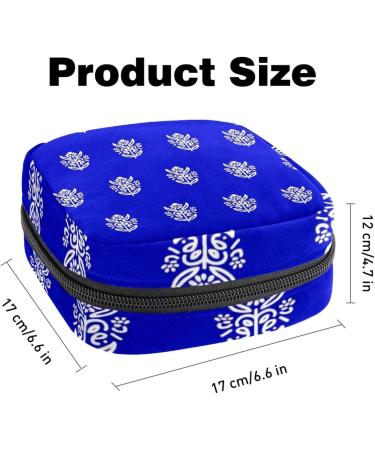 Floral Pattern Napkin Storage Bag - Portable Holder for Menstrual Cups & Nursing Pads - Ideal for Women Teens & Girls - Blue - Buy Online on GoSupps.com