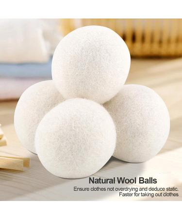 Natudeco 6Pcs Wool Dryer Balls with Storage Bag - Reusable Large Dryer Balls for Laundry - Eco-Friendly Laundry Replacement - Reduce Drying Time and Wrinkles - Buy Online on GoSupps.com