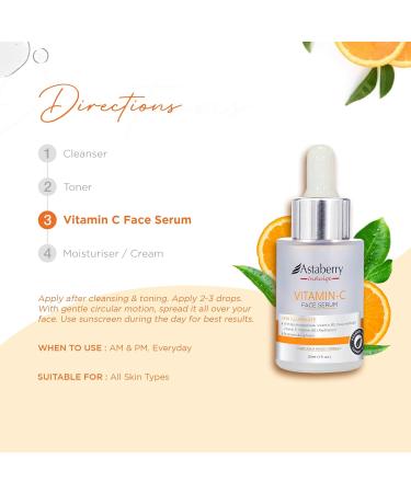 Vitamin C Face Serum - Anti-Aging Brightening Serum with Vitamin E Hyaluronic Acid & Niacinamide for Dark Spots & Fine Lines - Buy Online on GoSupps.com