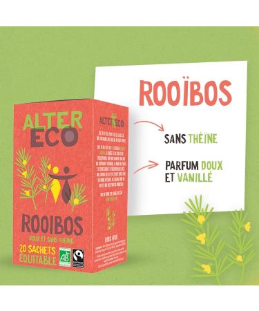 ALTER ECO - Rooibos Nature Infusion - Organic & Fair Trade Infusion - Theine Free - Box of 20 Sachets - Buy Online on GoSupps.com