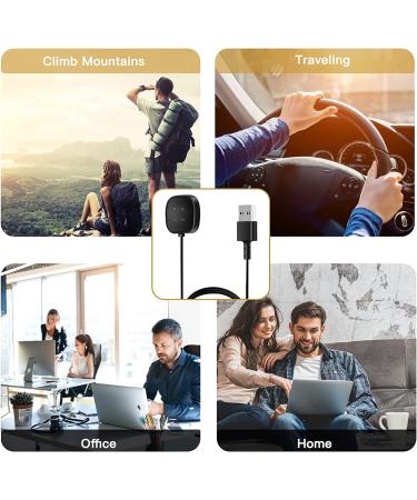 2-Pack Charger Cable Compatible with Fitbit Sense/Fitbit Versa 3  Replacement USB Charging Cradle Dock Stand Cable for Smart Watch Sense/Versa 3(3.3 ft/1.0ft) 3.3 ft/1.0 ft - Buy Online on GoSupps.com