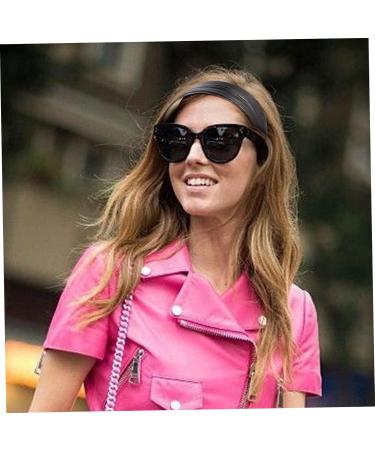 Wide Headband Vintage Faux Leather Headband Causal Fashion Women Headband Elastic Leather Hair Band for Girls - Buy Online on GoSupps.com