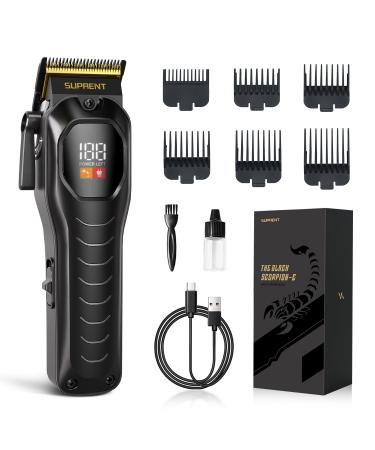 SUPRENT Mens Hair Clipper - Rechargeable Hair Cutting Kits with LED Display Cordless Hair Clipper for Home Use & Barbers