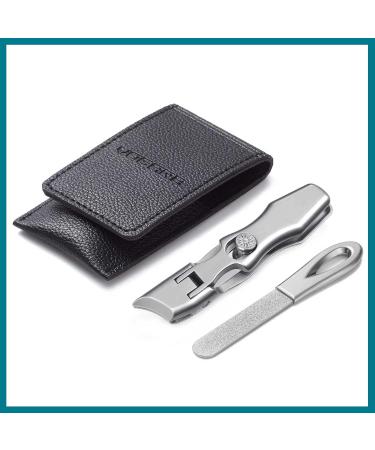 VOGARB Extra Wide Jaw Nail Clippers for Thick Nails - Bevel Blades, Long Handle & No Splash Design - Ideal for Men, Women, Seniors - Metallic Finish - Buy Online on GoSupps.com