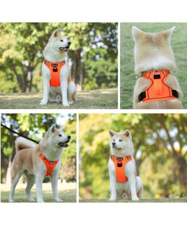 Eyin Dog Harness for Large Dogs - Adjustable Breathable Reflective Padded with Handle & Front Bracket XL (Orange) - Perfect for Daily Training - Buy Online on GoSupps.com