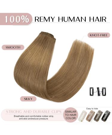 Buy SEGO Clip-in Hair Extensions - 100% Remy Human Hair 8 Parts Set 14 (35cm) Soft & Silky Light Brown #6 - Buy Online on GoSupps.com