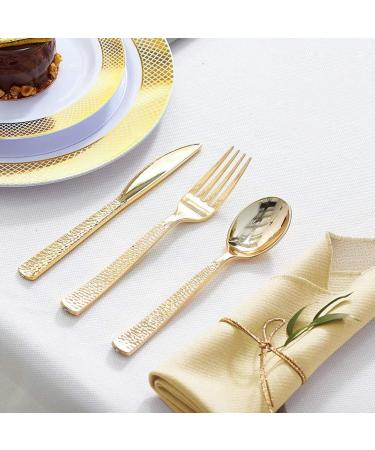 Supernal 360pcs Gold Silverware Set - Disposable Cutlery for Birthday Party & Wedding - Buy Online on GoSupps.com