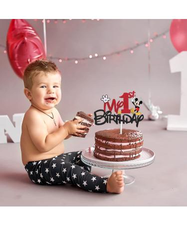 Mickey 1st Birthday Cake Topper Mickey Cake Decorations My 1st Mouse Birthday Party Decorations First Birthday Party Supplies Decor for Kids Boys Birthday Baby Shower Red - Buy Online on GoSupps.com