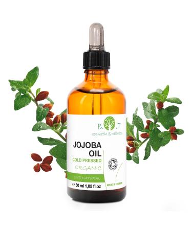 B.O.T cosmetic & wellness Jojoba Oil Pure Organic Facial Oil Massage Oil Makeup Remover Oil Hair Oil Stretch Mark Pregnancy Body Oil Beard Oil 30 ml