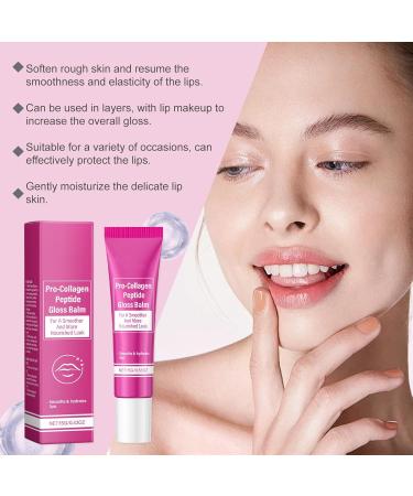  homomdy Glossy lip balm with pro-collagen peptides lip care nourishing and moisturizing reduces fine lines improves dryness softens and smooths repairs chapped lips (2 pcs) - Buy Online on GoSupps.com