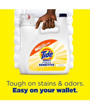 Tide Simply Liquid Laundry Detergent Free & Sensitive 117 oz - 89 Loads | International Shipping Available - Buy Online on GoSupps.com
