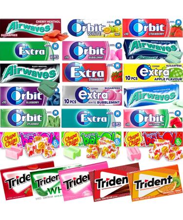 Wrigley's Orbit Extra Airwaves Big Babol Chewing Gum Packs - Random Mixed Chewing Gum Packs (5 Packs)