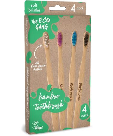 Eco Gang Bamboo Toothbrush Soft | Pack of 4 | Eco-Friendly & Sustainable Oral Care - Buy Online on GoSupps.com