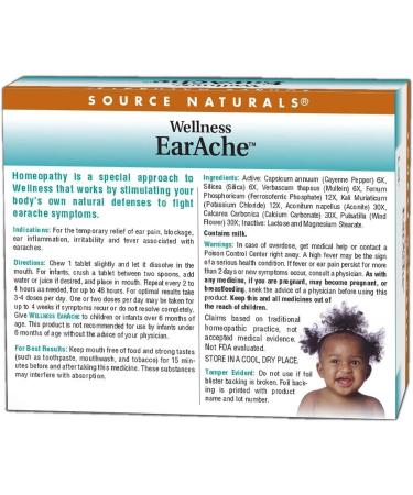 Source Naturals EarAche Relief - 48 Homeopathic Tablets for Fast Wellness - Buy Online on GoSupps.com