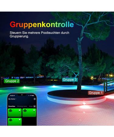 WiFi Intelligence RGB+IC 15W LED Pool Lights - IP68 Waterproof Music Mode Timing Function Google Home & Alexa Compatible - 5m Cable Blue - Buy Online on GoSupps.com