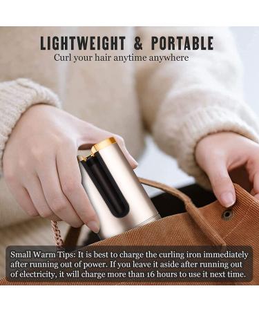 Cordless Automatic Hair Curler - Rechargeable Silky Curls with Timer & 6 Heat Settings - Gold - Buy Online on GoSupps.com