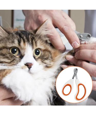 1 Pcs Pet Nail Clippers - Stainless Steel Cat Claw Clippers with Safety Guard - Professional Cat Nail Clippers for Kittens Rabbits Hamsters Birds and Other Small Animals - Non-Slip Handles - Buy Online on GoSupps.com