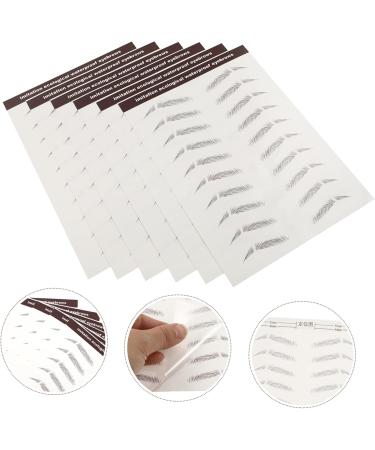 FOYTOKI 6pcs Eyebrow Stickers Brown Fake Eyebrows Makeup Eyebrow Transfer Black Eyebrow Water Transfer Paper 5.8X1X0.1CM Brown - Buy Online on GoSupps.com