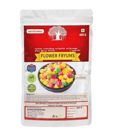 DK Flower Fryums - Colorful Flower Shape Deep Fryers - Crispy Deep Fryers Ready to Fry Homemade (400g)