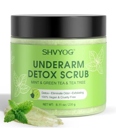 Gommage D toxifiant pour les Aisselles au Th Vert - Naturel avec Menthe et Arbre Th pour liminer les Odeurs 230g