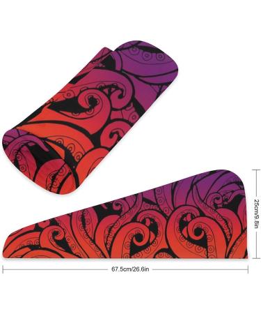 Octopus Tentacles Microfiber Hair Towel Wrap for Women - Super Absorbent Hair Turban 10"x26" - International Shipping Available - Buy Online on GoSupps.com