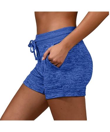 Ronony shorts women short sports pants Mini Hotpants Yoga Running Shorts Sweatpants running fitness pants short cyclists with bags sports shorts sweatose shorts s 02#blue