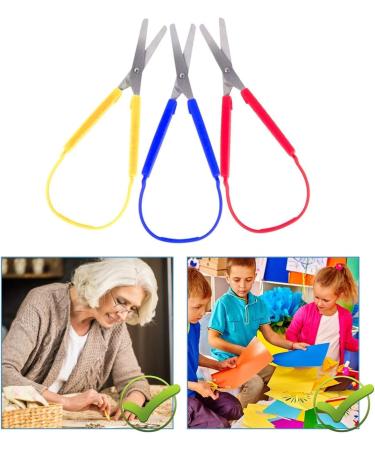 Yellow Loop Scissors for Kids Adult Easy Grip Easy Opening Adapted Scissors for Special Needs Safety Round Tip Open Squeeze Handles Multipurpose Comfort Grip Stainless Steel Office Scissors - Buy Online on GoSupps.com