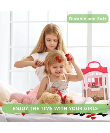 Bekecidi 20 Piece Bow Hair Clips Bowknot Hairpin Threaded Belt Bow Hair Barrettes Hair Styling Decoration Accessories for Girls and Women(Red+Black) - Buy Online on GoSupps.com