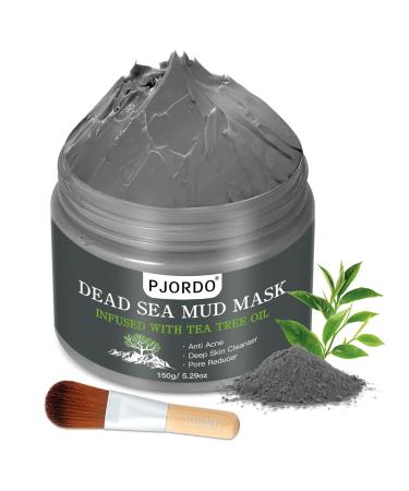 Dead Sea Mud Mask for Face and Body Deep Cleansing Facial Clay Mask for Acne Blackheads Whitehead Oily Skin Minimize Pores Moisturizing Natural Skin Care for Women and Men 5.29oz/150g
