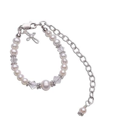 Baptism to Bride Cross Bracelet for Girls | Sterling Silver & Pearls - Buy Online on GoSupps.com