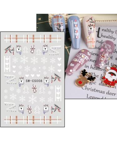 JMEOWIO 9 Sheets Christmas Nail Art Stickers Decals Self-Adhesive Red Snowflake Xmas Winter Holiday Nail Supplies Nail Art Design Decoration Accessories - Buy Online on GoSupps.com