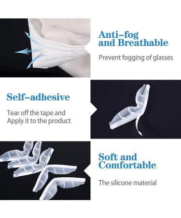 Clear Anti-Fog Nose Bridge Pads - 5pcs Silicone Self-Adhesive Strips for Mask, Comfortable Seal Cushion for DIY Crafting - Buy Online on GoSupps.com